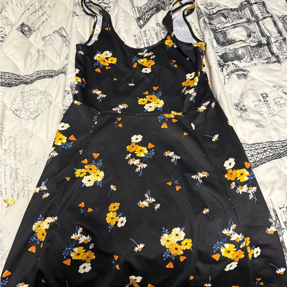 Floral Black Dress